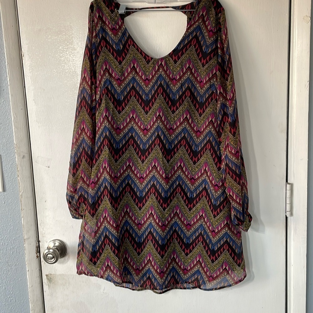 Roper western long sleeve dress, chevron print